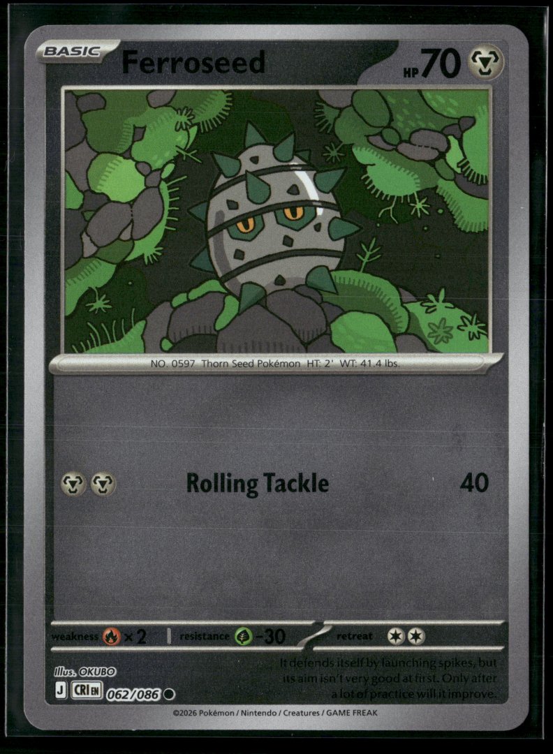 Ferroseed - ME04: Chaos Rising 062 - Pokemon TCG - Common Reverse Holo