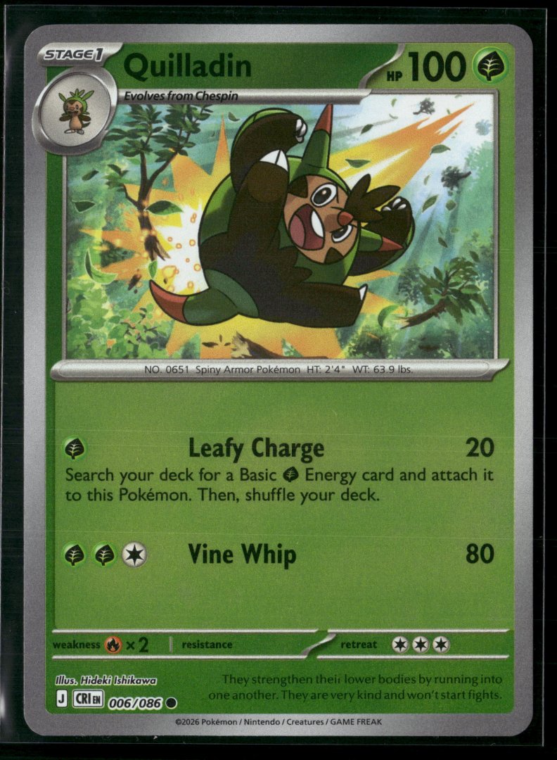 Quilladin - ME04: Chaos Rising 006 - Pokemon TCG - Common Reverse Holo