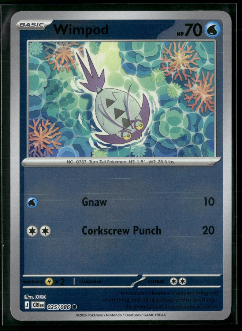 Wimpod - ME04: Chaos Rising 025/086 - Pokemon TCG - Common Reverse Holo