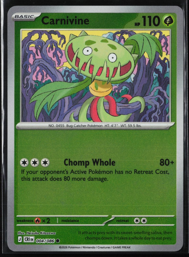 Carnivine - ME04: Chaos Rising 004 - Pokemon TCG - Common Reverse Holo