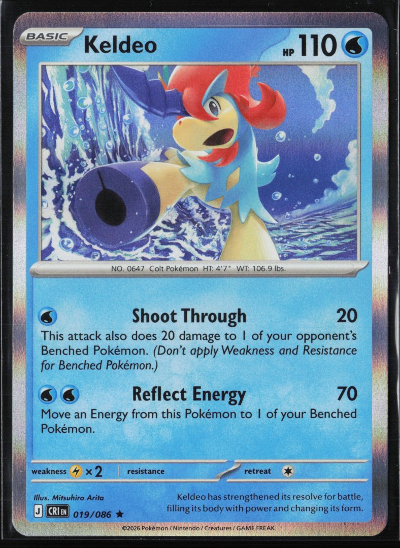 Keldeo - ME04: Chaos Rising 019 - Pokemon TCG - Rare Holo