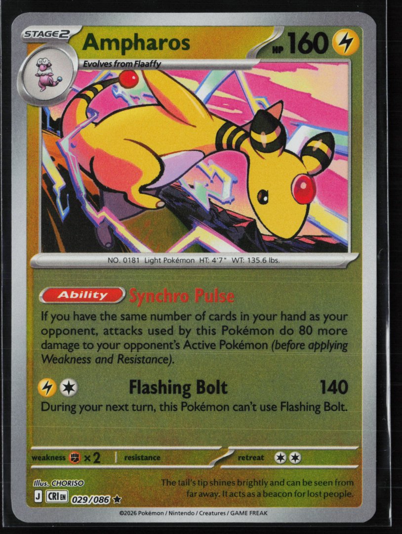 Ampharos - ME04: Chaos Rising 029/086 - pokemon - Rare Reverse Holo