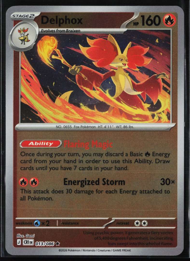 Delphox - ME04: Chaos Rising 013/086 - Pokemon TCG - Rare Reverse Holo