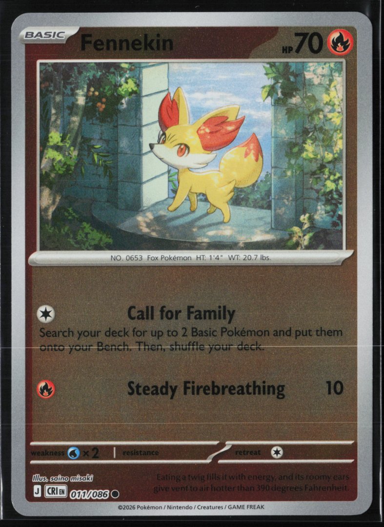 Fennekin - ME04: Chaos Rising - Pokemon TCG - Common Reverse Holo
