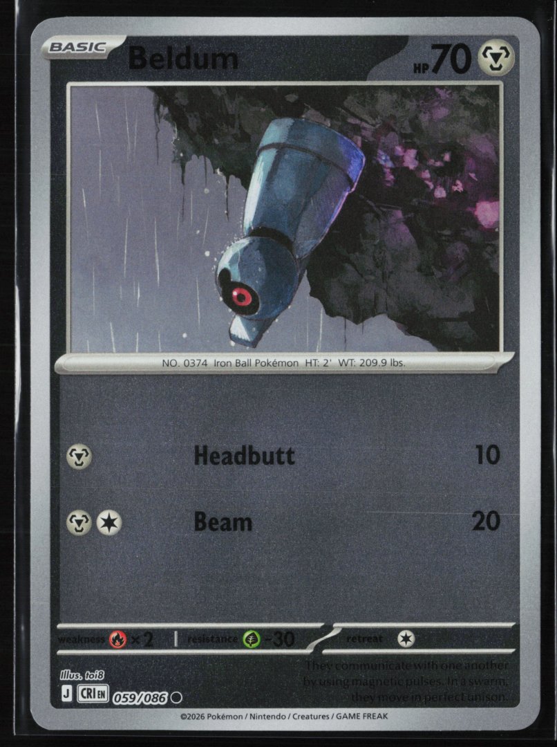 Beldum - ME04: Chaos Rising - Pokemon TCG - Common Reverse Holo