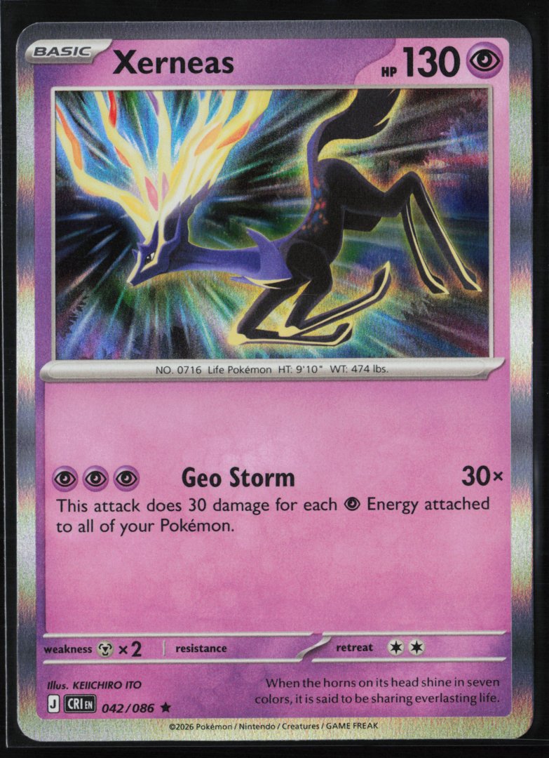Xerneas - 042/086 - ME04: Chaos Rising - Pokemon TCG - Rare Holo