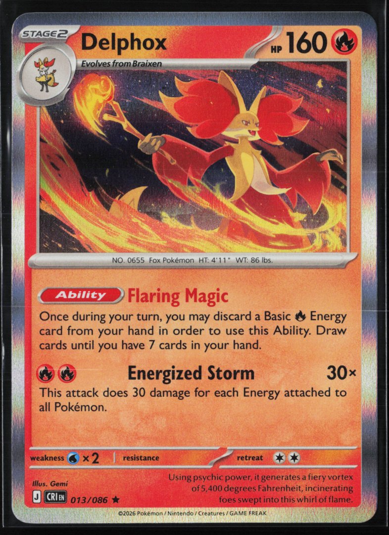 Delphox - ME04: Chaos Rising 073 - Pokemon TCG - Rare Holo