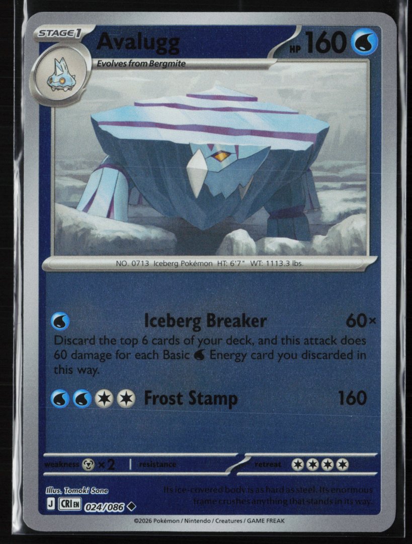 Avalugg - ME04: Chaos Rising 024/068 - Pokemon TCG - Uncommon Reverse Holo