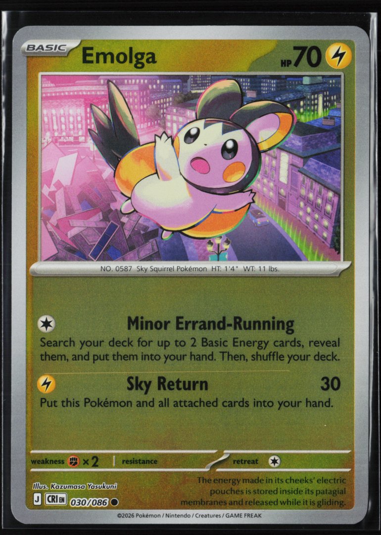 Emolga - ME04: Chaos Rising 030/086 - Pokemon TCG - Common Reverse Holo