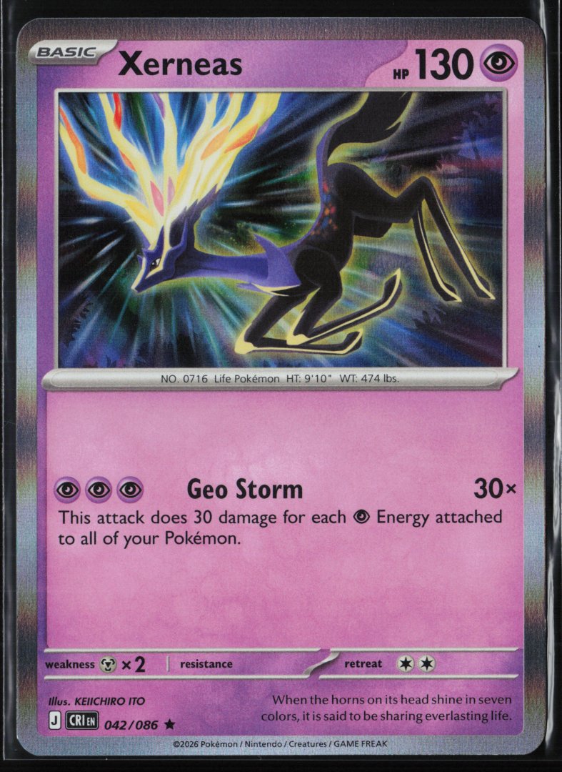 Xerneas - 042/086 - ME04: Chaos Rising - Pokemon TCG - Rare Holo