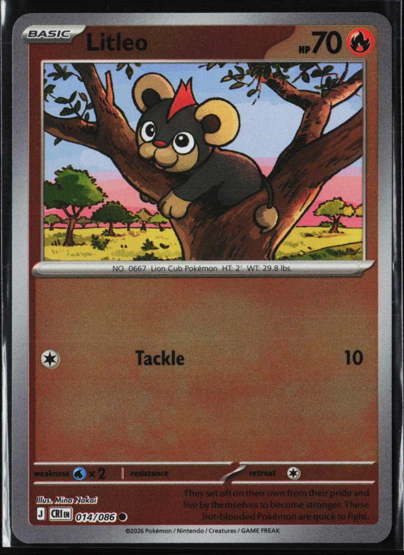 Litleo - ME04: Chaos Rising 014/086 - Pokemon TCG - Common Reverse Holo
