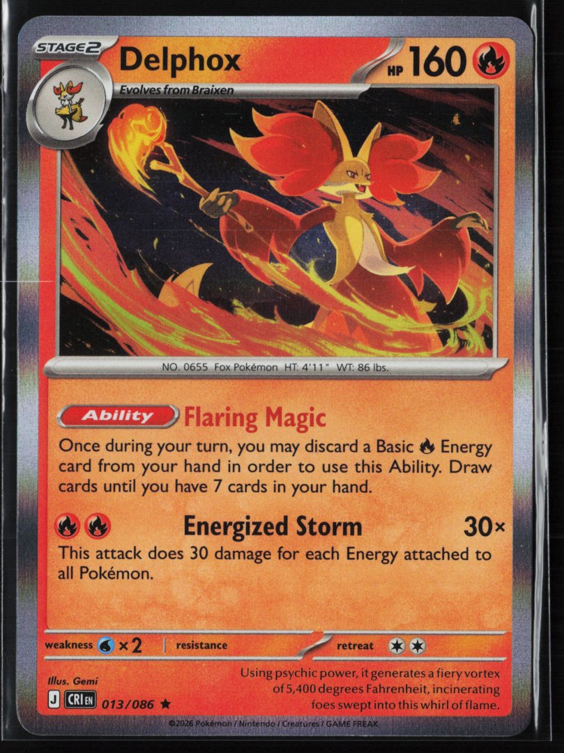 Delphox - ME04: Chaos Rising 013 - Pokemon TCG - Rare Holo