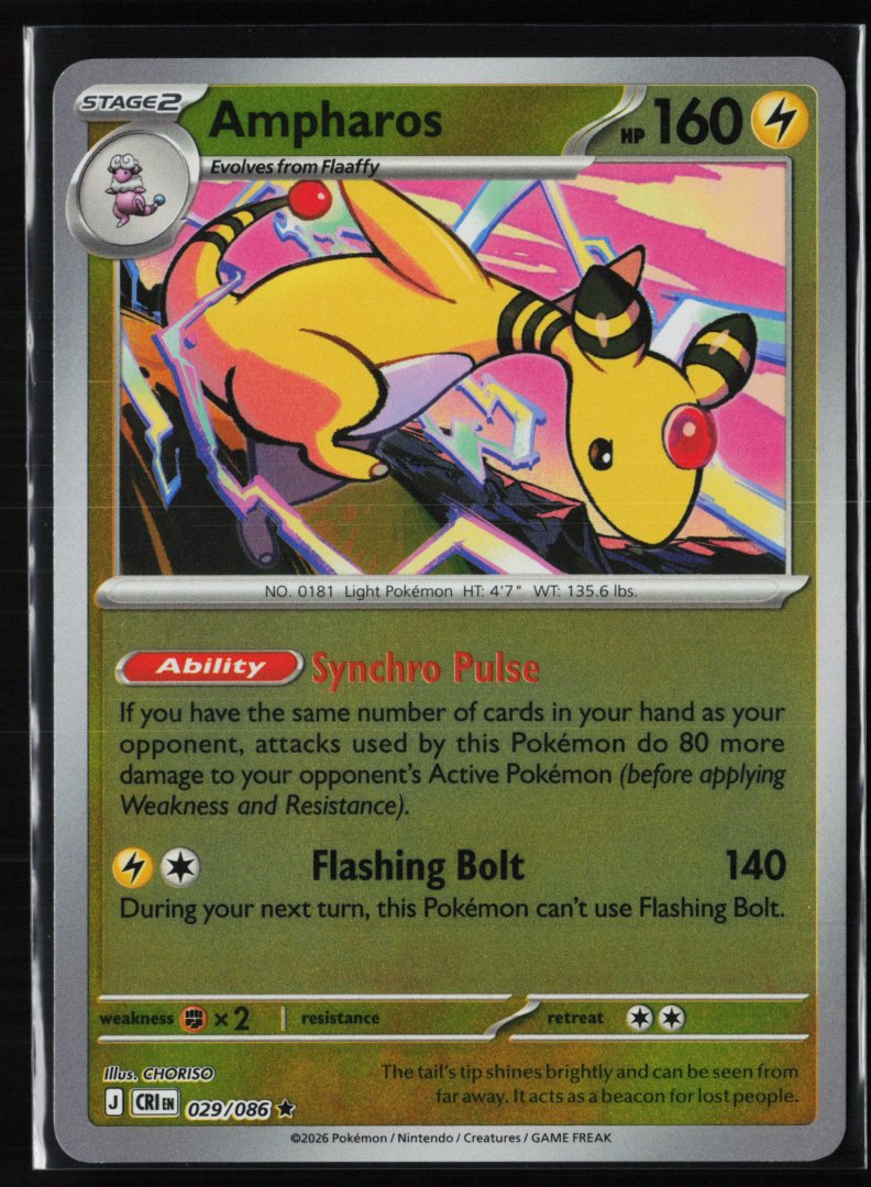 Ampharos - ME04: Chaos Rising 029/086 - pokemon - Rare Reverse Holo
