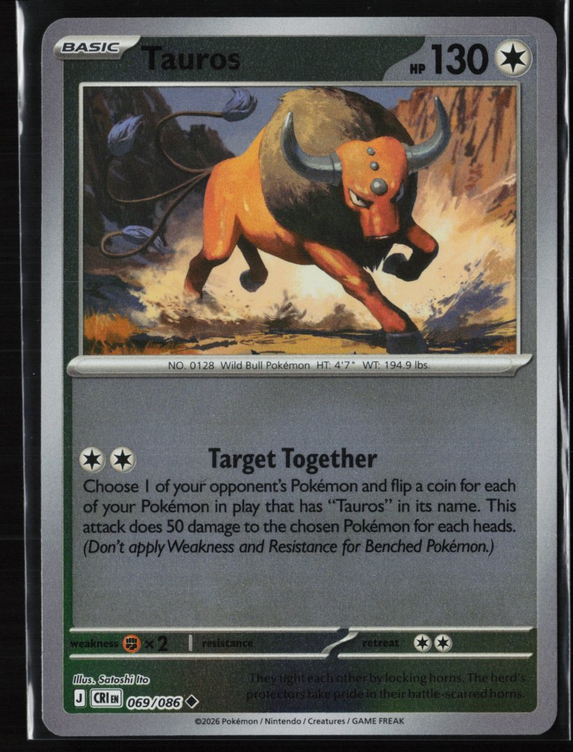 Tauros - ME04: Chaos Rising 069/086 - Pokemon TCG - Uncommon Reverse Holo