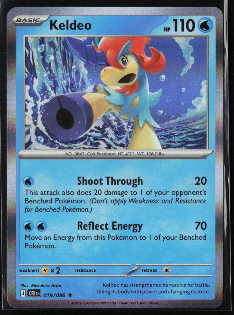 Keldeo - ME04: Chaos Rising 019 - Pokemon TCG - Rare Holo