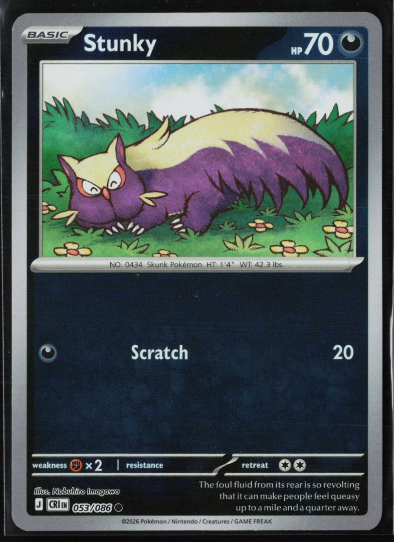 Stunky - ME04: Chaos Rising 053/086 - Pokemon TCG - Common Reverse Holo