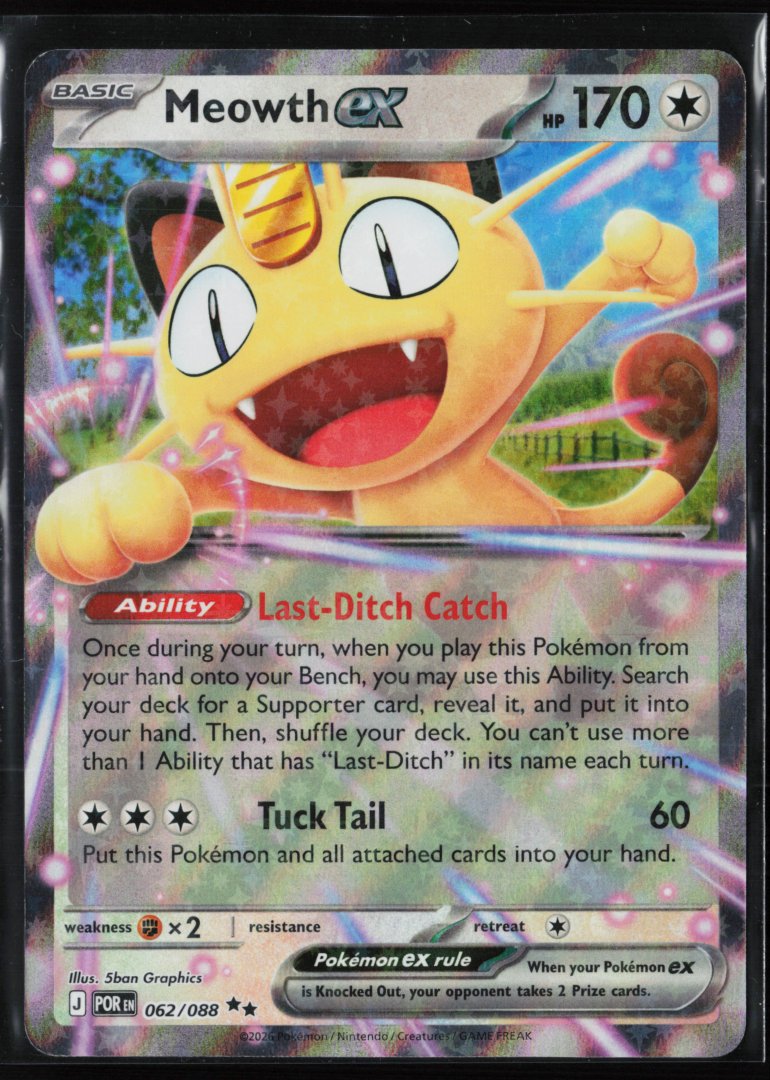 Meowth ex - 062/088 - ME03: Perfect Order - Pokemon TCG - Double Rare Holo