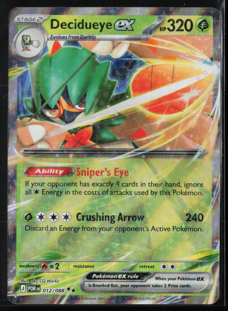 Decidueye ex - 012/088 - ME03: Perfect Order - Pokemon TCG - Double Rare Holo
