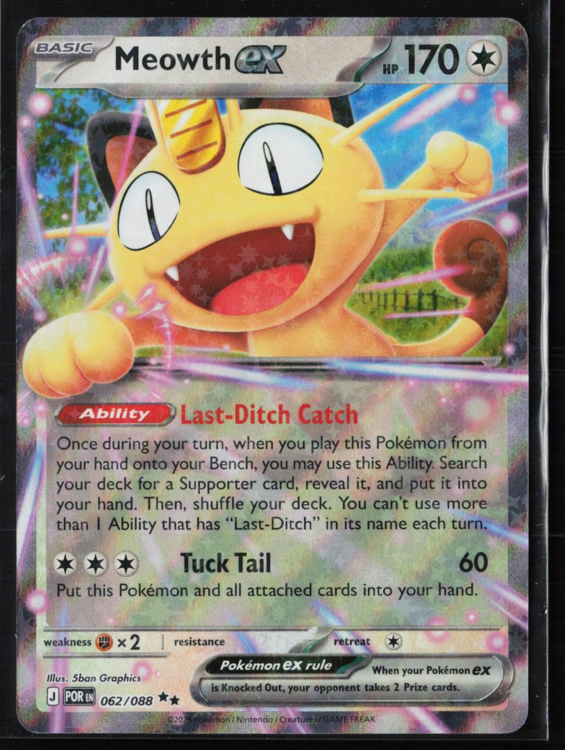 Meowth ex - 062/088 - ME03: Perfect Order - Pokemon TCG - Double Rare Holo