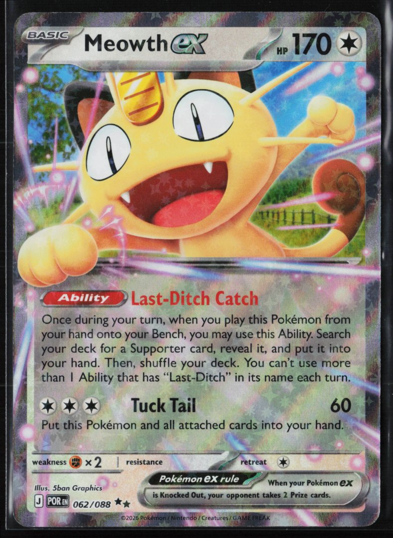 Meowth ex - 062/088 - ME03: Perfect Order - Pokemon TCG - Double Rare Holo