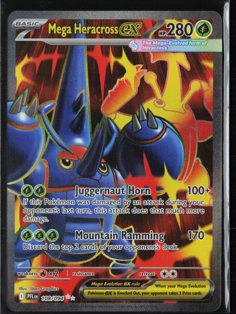 Mega Heracross ex - 108/094 - ME02: Phantasmal Flames - Pokemon TCG - Ultra Rare Holo