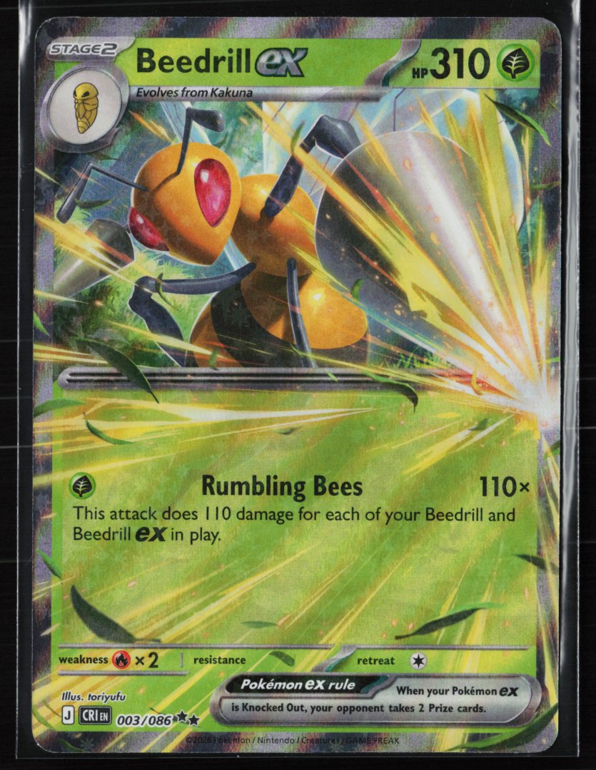 Beedrill ex - 003/086 - ME04: Chaos Rising - Pokemon - Double Rare Holo