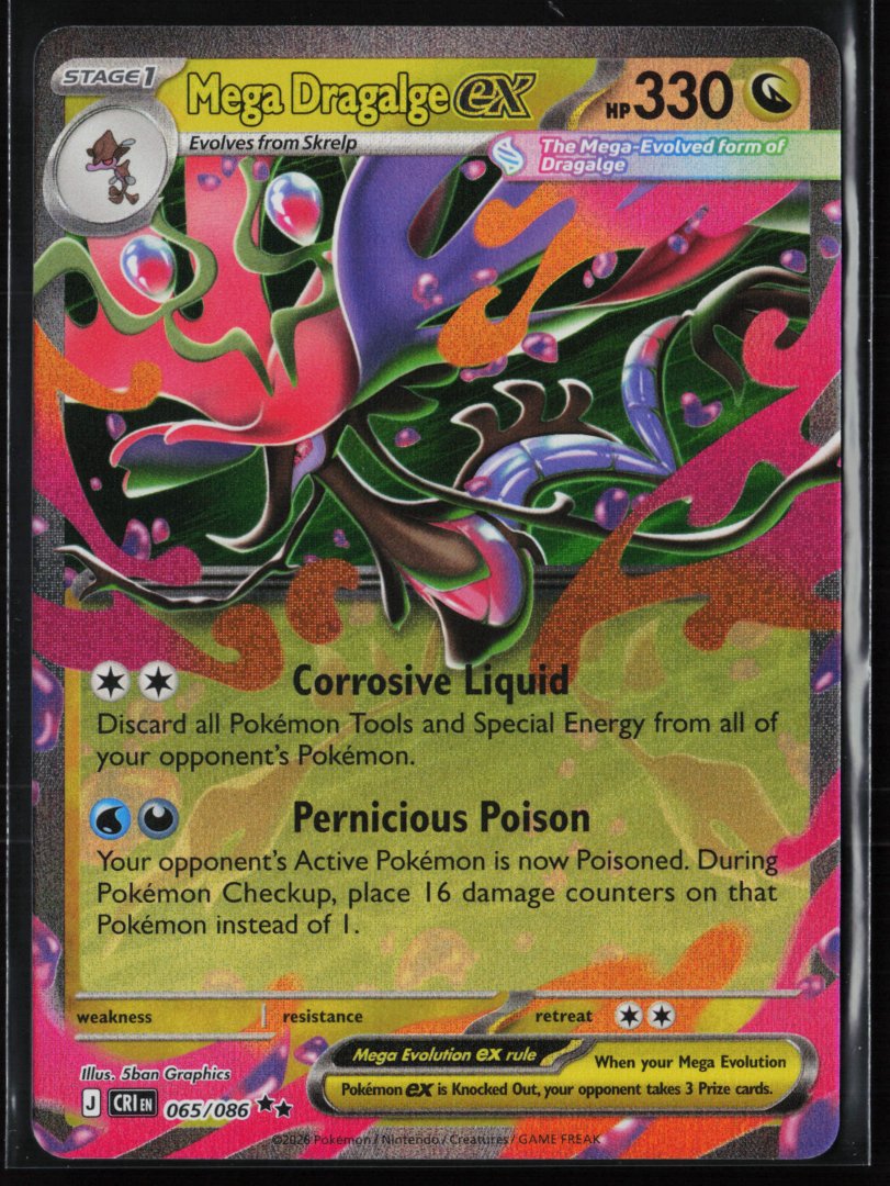 Mega Dragalge ex - 065/086 - ME04: Chaos Rising - Pokemon - Double Rare Holo