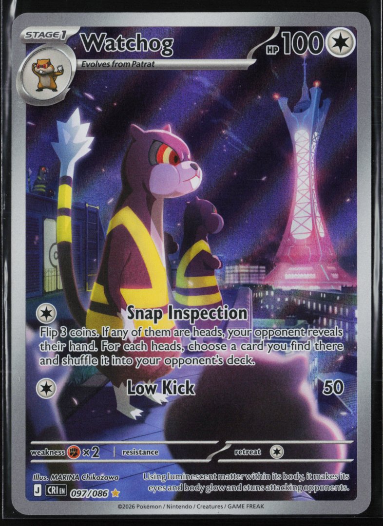 Watchog - ME04: Chaos Rising 097/086 - Pokemon - Illustration Rare Holo