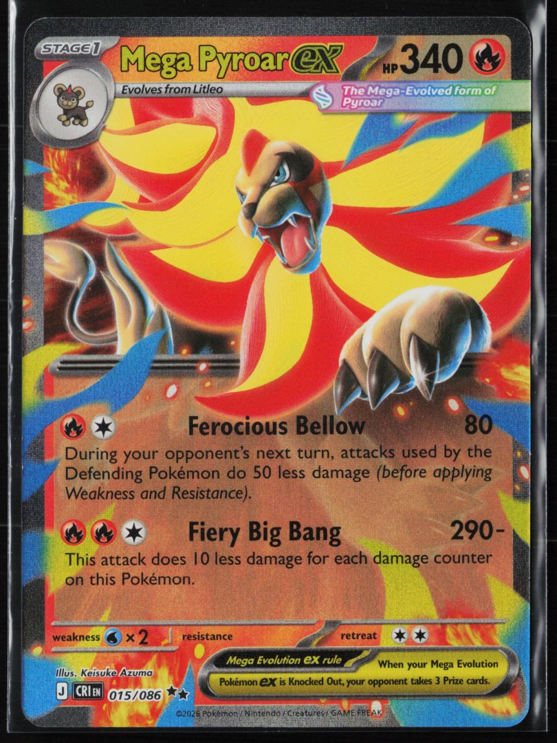 Mega Pyroar ex - 015/086 - ME04: Chaos Rising - Pokemon - Double Rare Holo