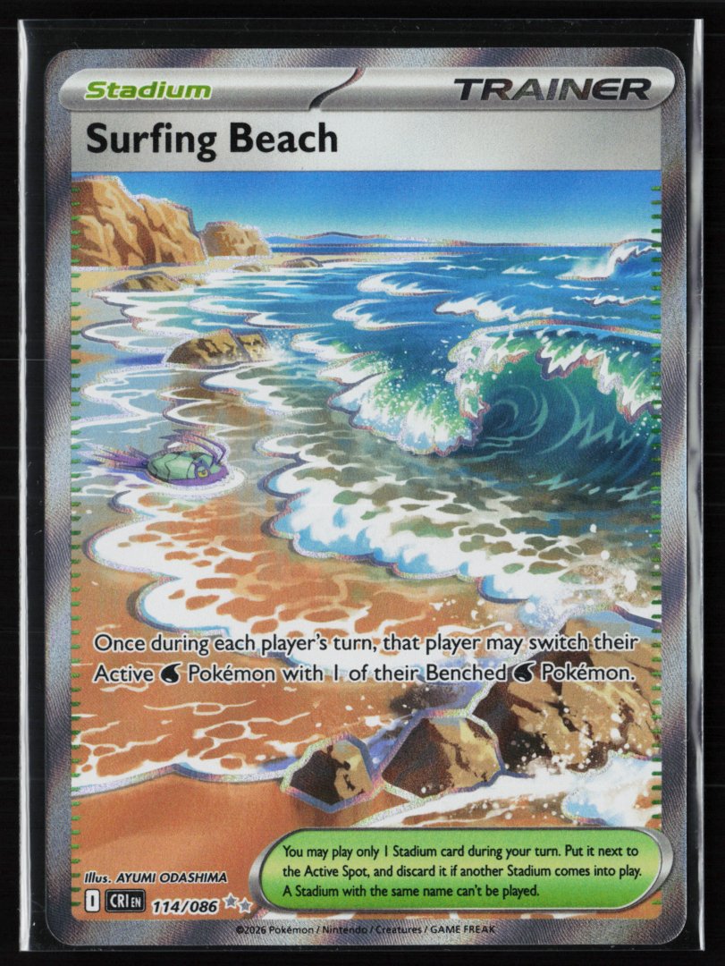 Surfing Beach - ME04: Chaos Rising 114 - pokemon - Ultra Rare Holo