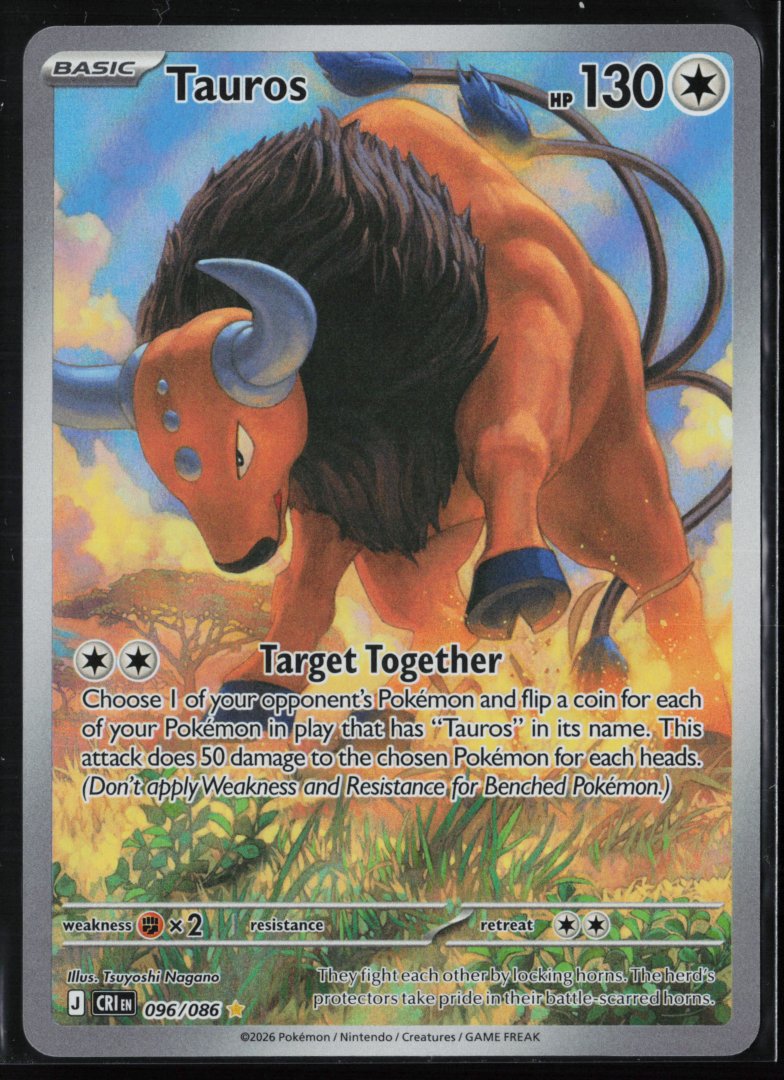 Tauros - 096/086 - ME04: Chaos Rising - Pokemon - Illustration Rare Holo