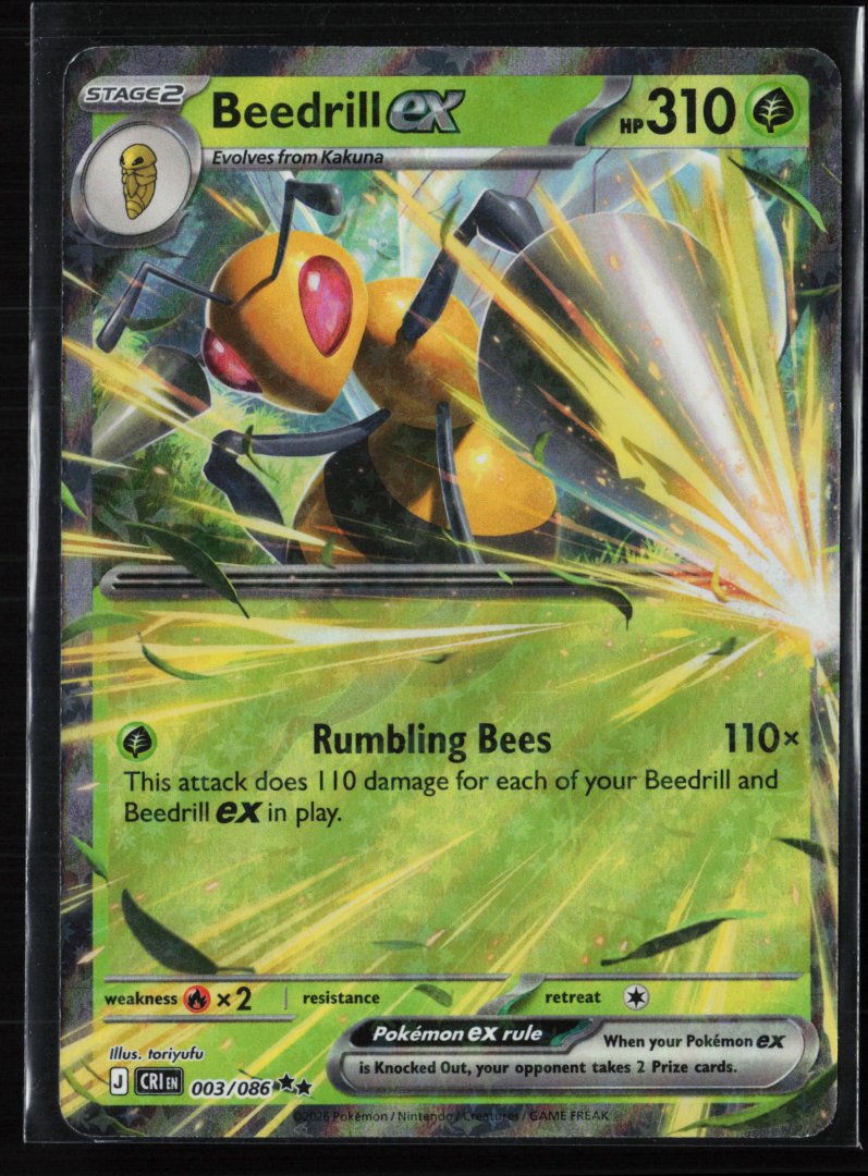 Beedrill ex - 003/086 - ME04: Chaos Rising - Pokemon - Double Rare Holo