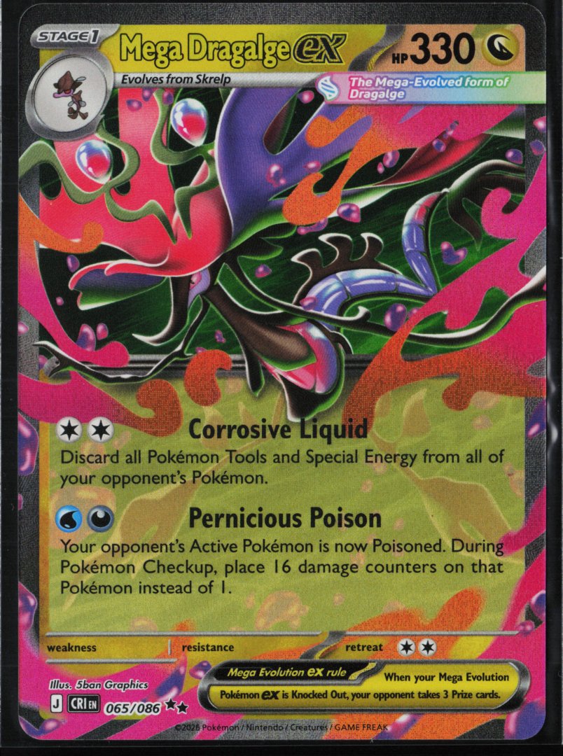 Mega Dragalge ex - 065/086 - ME04: Chaos Rising - Pokemon - Double Rare Holo