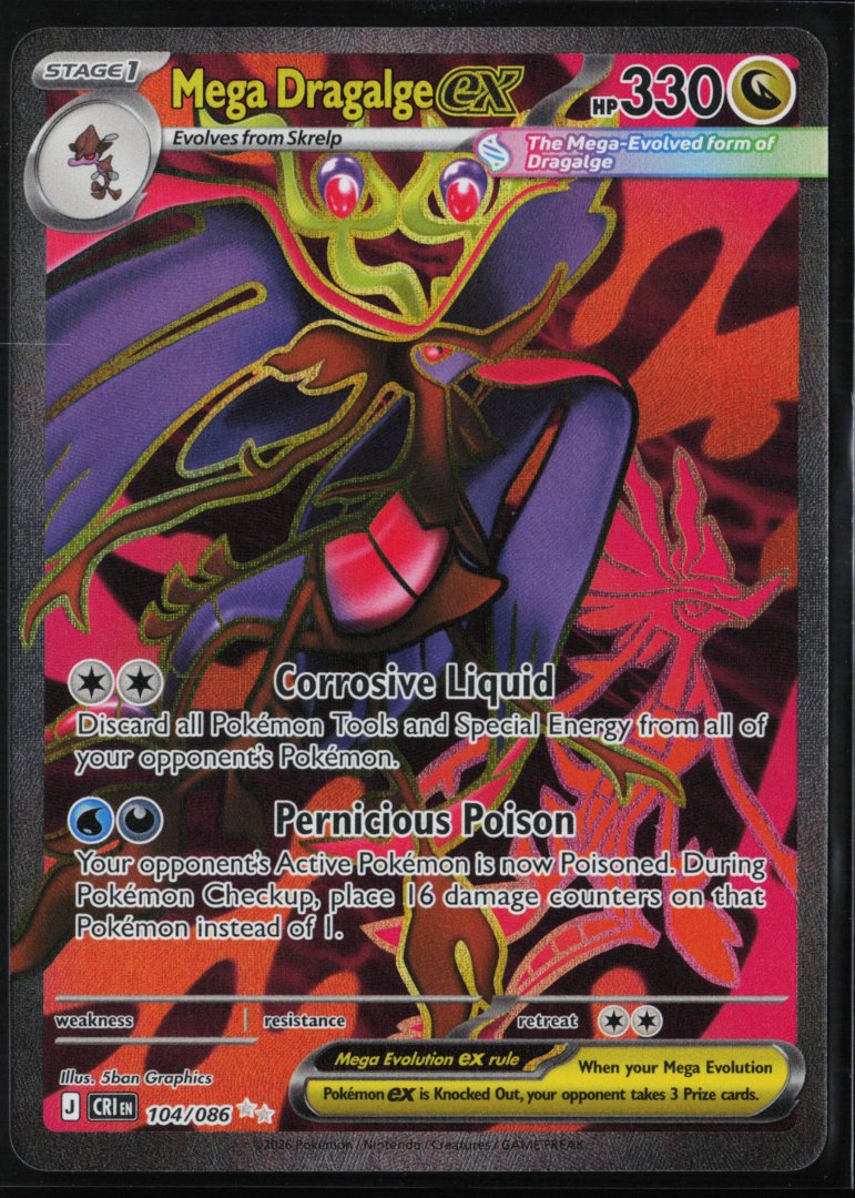 Mega Dragalge ex - ME04: Chaos Rising 104/086 - Pokemon - Ultra Rare Holo