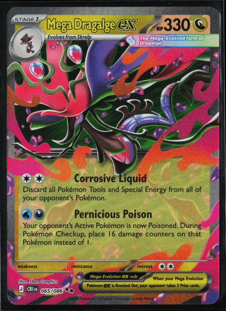 Mega Dragalge ex - ME04: Chaos Rising 065/086 - Pokemon - Double Rare Holo