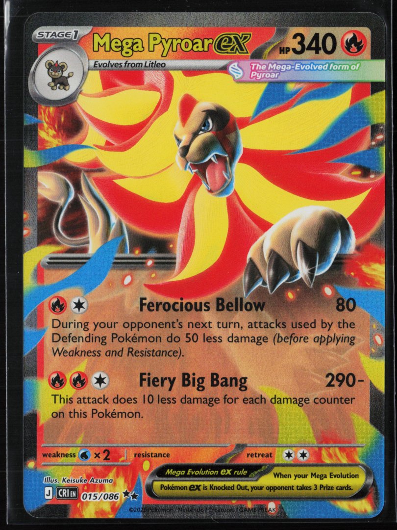 Mega Pyroar ex - 015/086 - ME04: Chaos Rising - Pokemon - Double Rare Holo