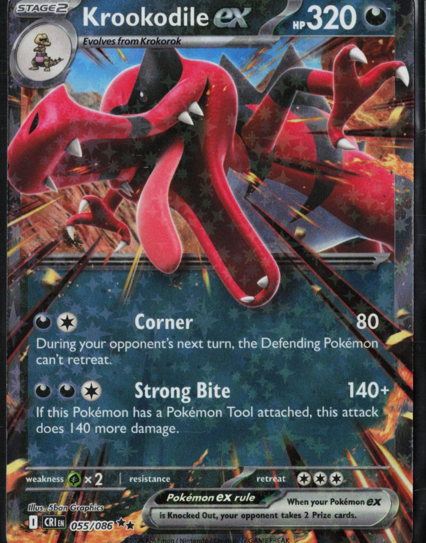 Krookodile ex - ME04: Chaos Rising 055/086 - pokemon - Double Rare Holo