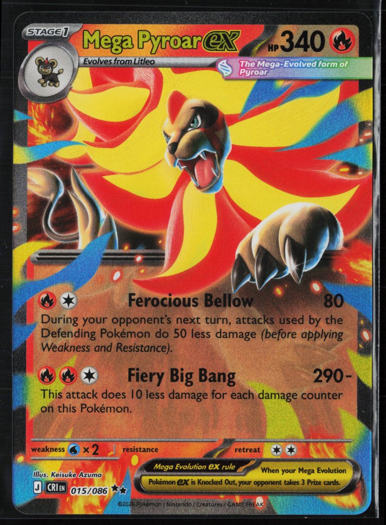 Mega Pyroar ex - ME04: Chaos Rising 015/086 - Pokemon - Double Rare Holo