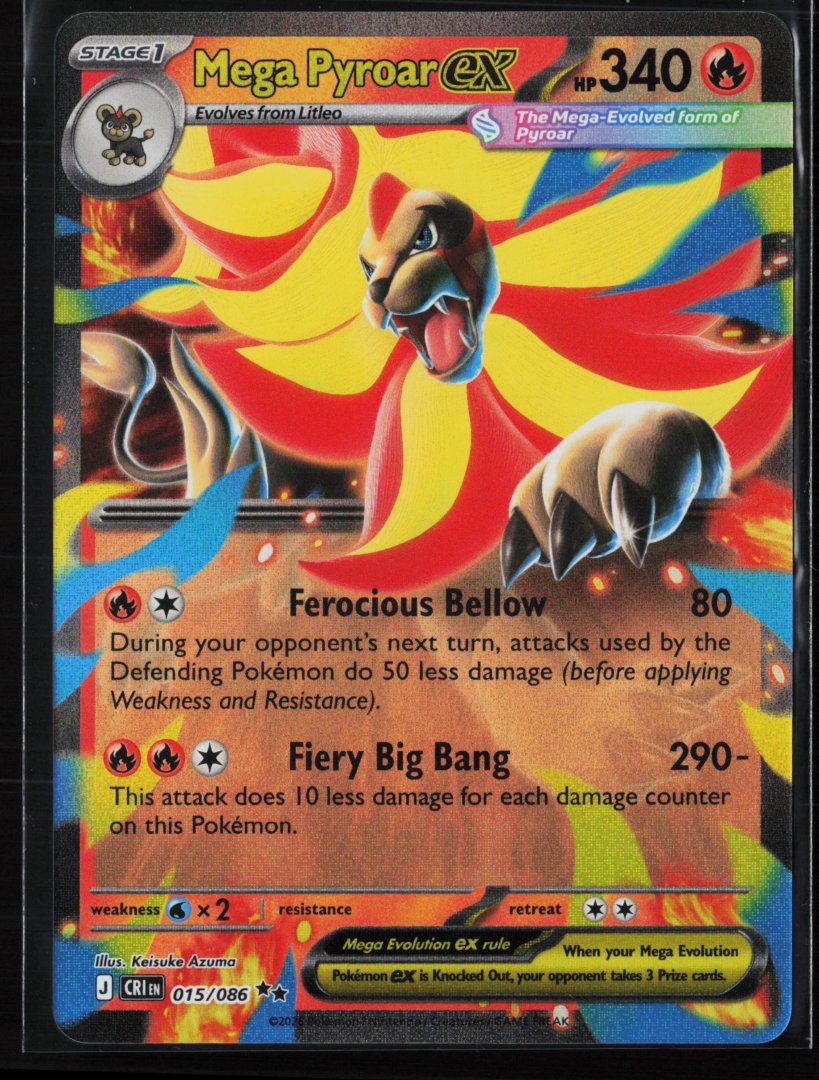 Mega Pyroar ex - ME04: Chaos Rising 015/086 - Pokemon - Double Rare Holo