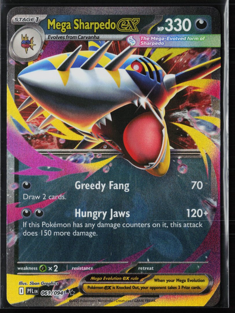 Mega Sharpedo ex - 061/094 - ME02: Phantasmal Flames - Pokemon - Double Rare