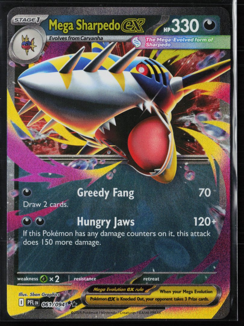 Mega Sharpedo ex - ME02: Phantasmal Flames 061/094 - Pokemon - Double Rare Holo