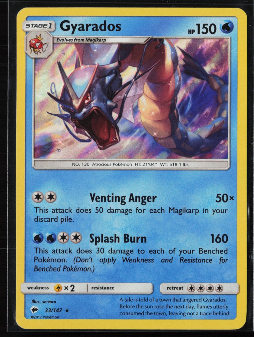 Gyarados - SM - Burning Shadows 033/147 - pokemon - Holo Rare Holo