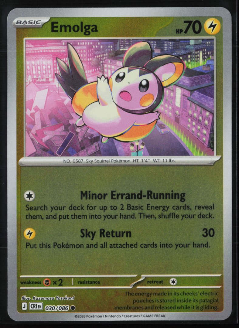 Emolga - ME04: Chaos Rising 030/086 - Pokemon - Common Reverse Holo