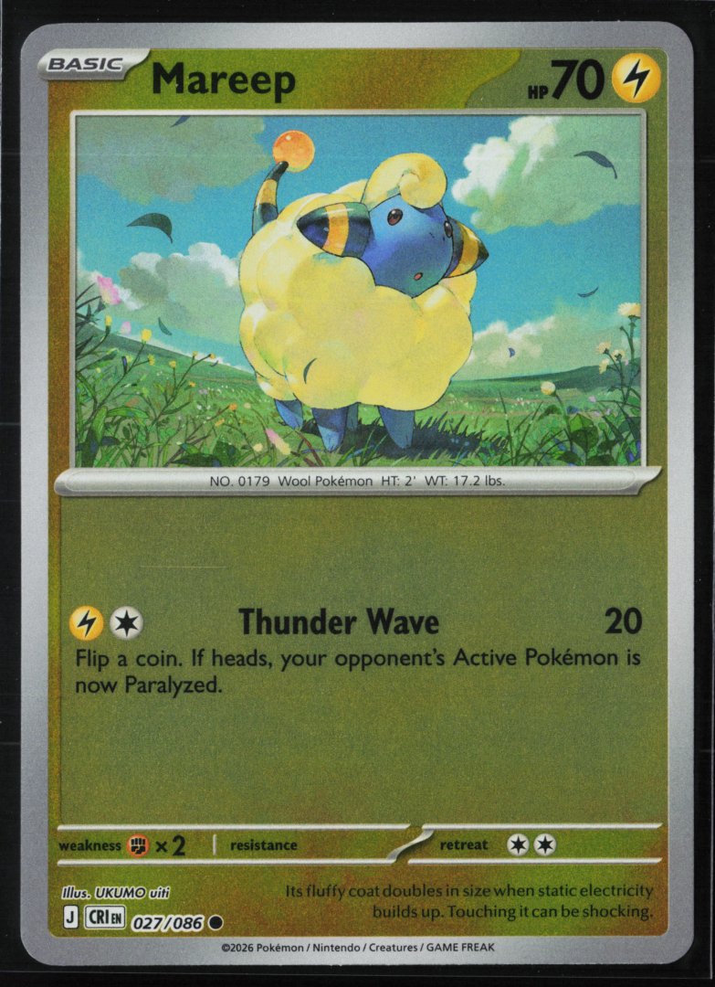 Mareep - ME04: Chaos Rising 027 - Pokemon - Common Reverse Holo