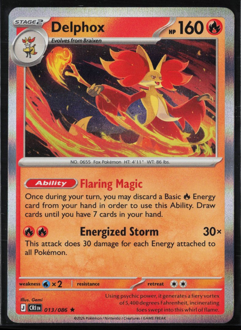 Delphox - ME04: Chaos Rising 013 - Pokemon - Rare Holo