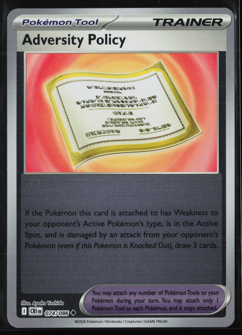Adversity Policy - ME04: Chaos Rising 074/108 - Pokemon - Uncommon Reverse Holo