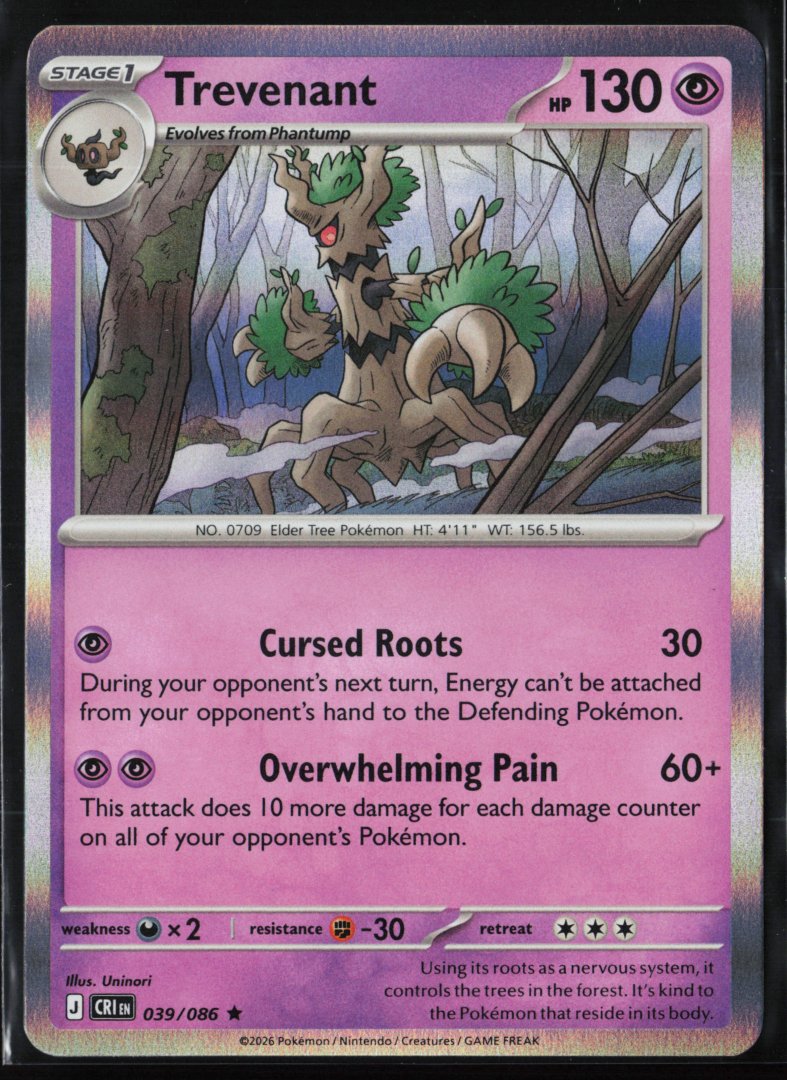 Trevenant - ME04: Chaos Rising 039 - Pokemon - Rare Holo