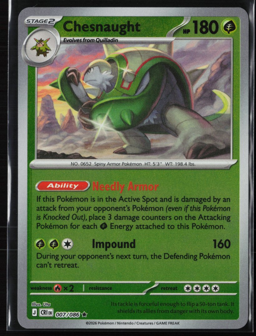 Chesnaught - ME04: Chaos Rising 007 - Pokemon - Rare Reverse Holo