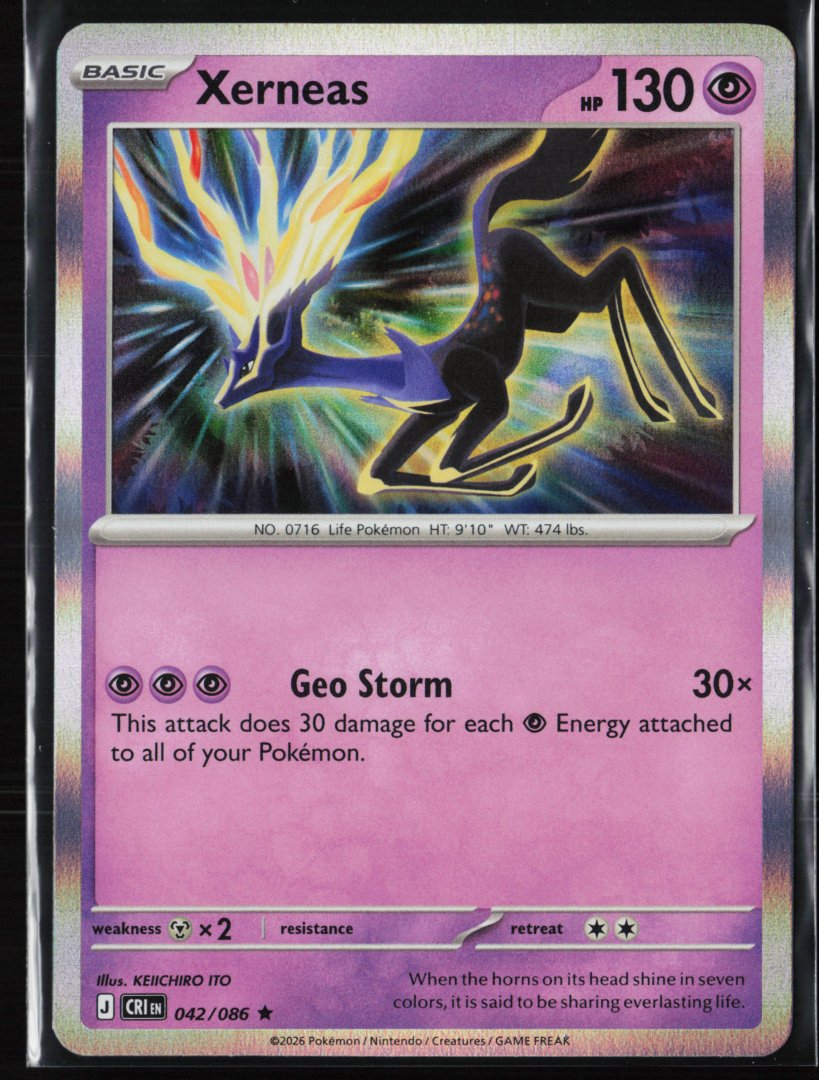 Xerneas - ME04: Chaos Rising 042/086 - Pokemon - Rare Holo