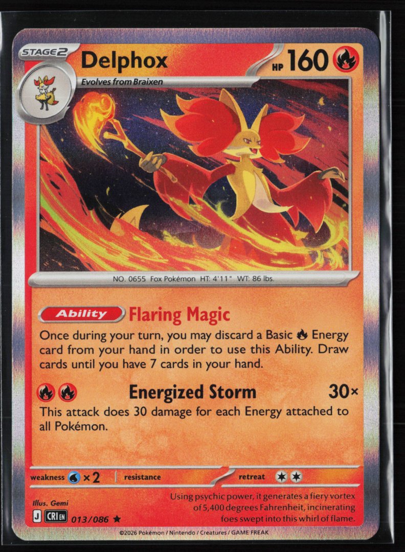 Delphox - ME04: Chaos Rising 013 - Pokemon - Rare Holo